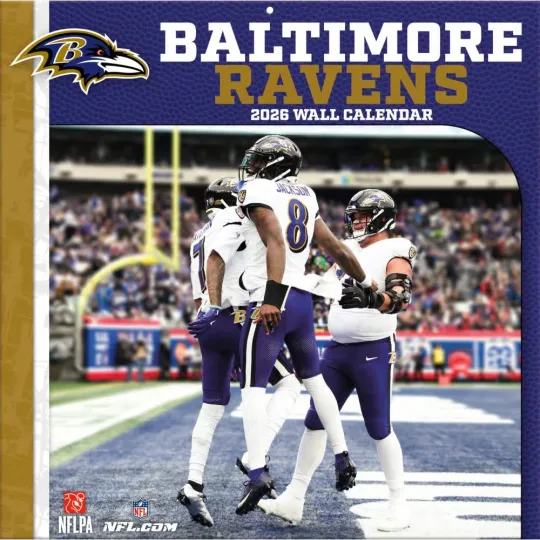 Discover football Baltimore Ravens 2026 Wall Calendar