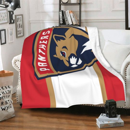 Discover Personalized Florida Panthers Fleece Blanket with Name, Custom Theme Plush Blanket for Kids and Birthdays