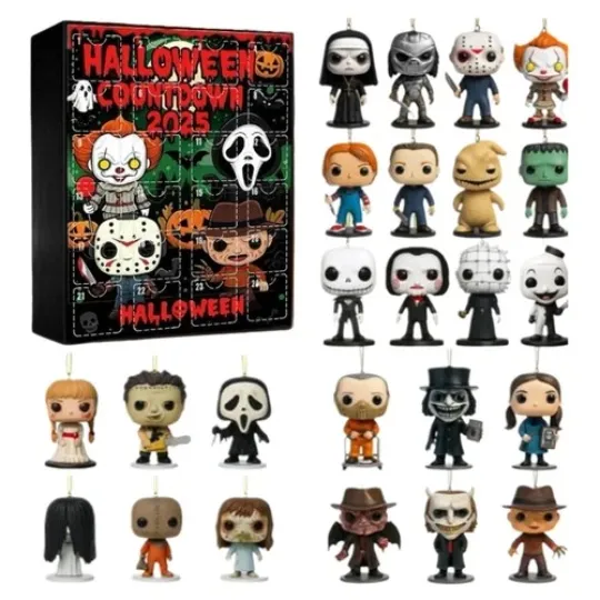2025 Halloween Advent Calendar Contains, 24 Gifts Horror Movie Figures Kids Gift