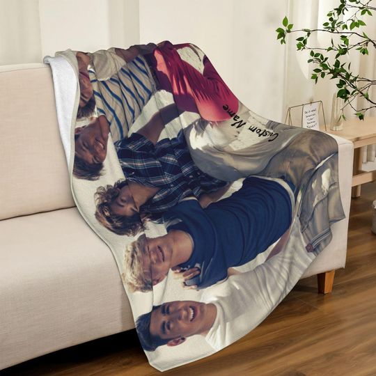 Personalized One Direction Fleece Blanket with Name | Custom Theme Flannel Blanket for Kids & Birthday Gift