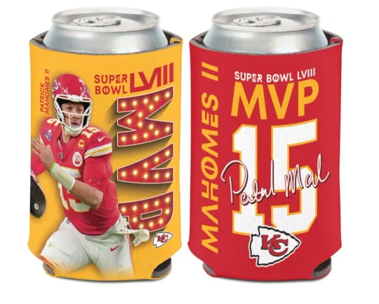 Patrick Mahomes Kansas City Chiefs 2-Sided Can Cooler Sleeve