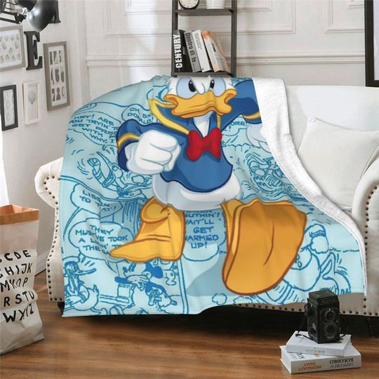 Discover Personalized Donald Duck Fleece Blanket, Custom Name, Kids Gift, Birthday Gift