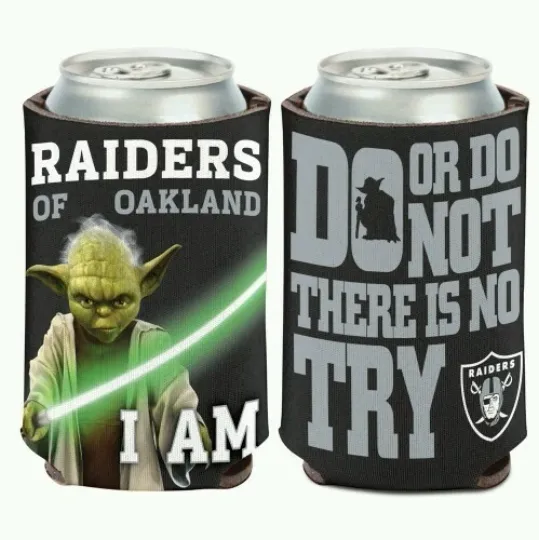 Discover OAKLAND RAIDERS STAR WARS YODA SOFT FOAM CAN BOTTLE COOZIE COOLER HOLDER
