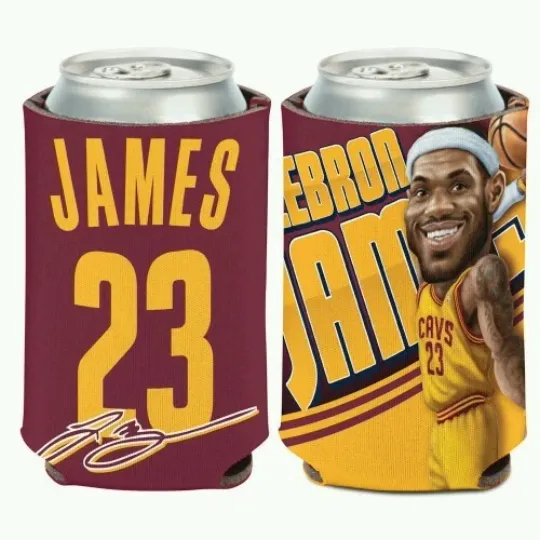 Discover LEBRON JAMES CARICATURE CLEVELAND CAVALIERS CAN BOTTLE COOZIE KOOZIE COOLER