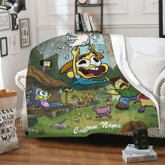 Discover Personalized Big City Greens Fleece Blanket with Name for Kids, Custom Cartoon Gift