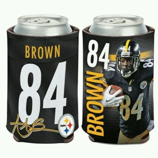 Discover Antonio Brown Pittsburgh Steeler 2-Sided Can and Bottle Cooler Sleeve