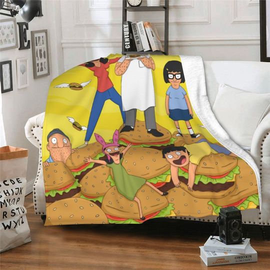 Discover Personalized Bobs Burgers Fleece Blanket, Custom Name Flannel Blanket, Cute Gift for Kids, Birthday Gift
