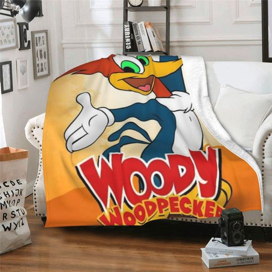 Discover Personalized Woody Woodpecker Blanket | Custom Theme Flannel Blanket | Cute Blanket with Name | Gift for Kids | Birthday Gift