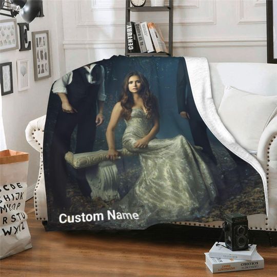 Discover Personalized The Vampire Diaries Fleece Blanket with Name, Custom Flannel Blanket, Kids Birthday Gift