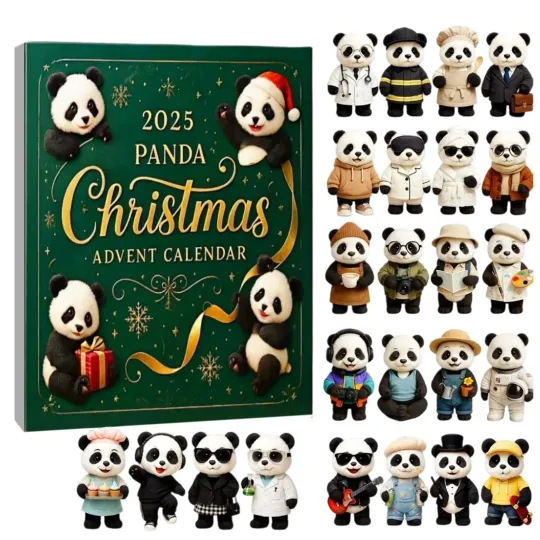 Discover 2025 Panda Christmas Advent Calendar, 24pcs Cute Panda Figurines