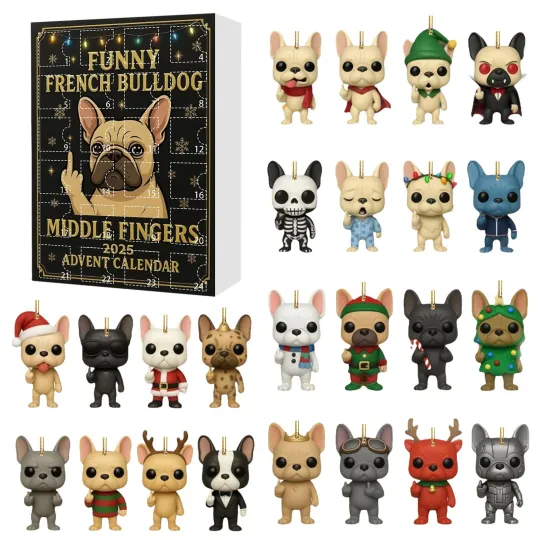 Discover Funny French Bulldog 2025 Advent Calendar, Christmas 24 Days Countdown Calendar
