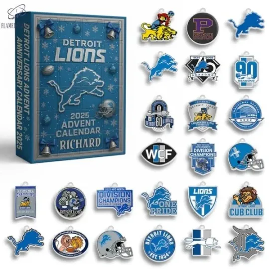 Discover Detroit Lions 2025 Acrylic Advent Calendar Blind Box