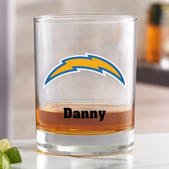 Discover football Los Angeles Chargers Printed Whiskey Glass, Gifts for Him, Football Gift, Father's Day Gifts, Gifts for Dad,, Personalized Gifts for Dad