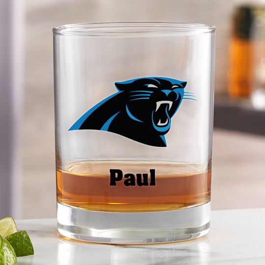 football Carolina Panthers Printed Whiskey Glass, Gifts for Him, Football Gift, Father's Day Gifts, Gifts for Dad, Personalized Gifts for Dad