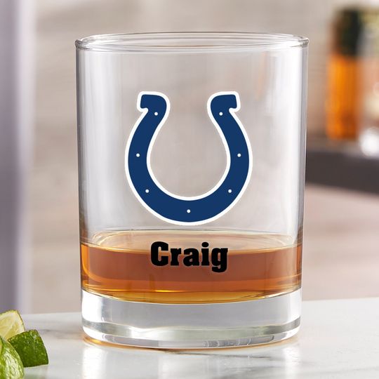 Discover football Indianapolis Colts Printed Whiskey Glass, Gifts for Him, Football Gift, Father's Day Gifts, Gifts for Dad, Personalized Gifts for Dad