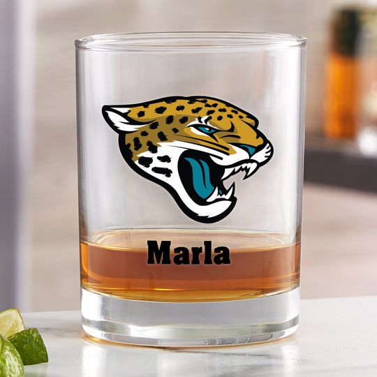 football Jacksonville Jaguars Printed Whiskey Glass, Gifts for Him, Football Gift, Father's Day Gifts, Gifts for Dad,, Personalized Gifts for Dad