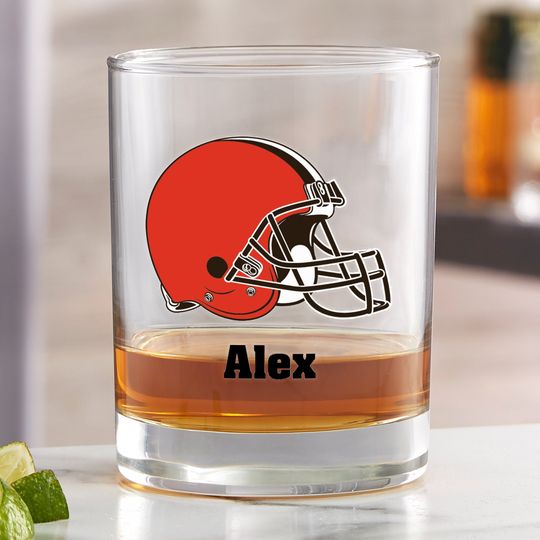 football Cleveland Browns Printed Whiskey Glass, Gifts for Him, Football Gift, Father's Day Gifts, Gifts for Dad, Personalized Gifts for Dad