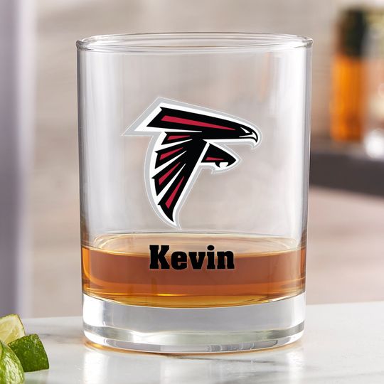 football Atlanta Falcons Printed Whiskey Glass, Gifts for Him, Football Gift, Father's Day Gifts, Gifts for Dad, Personalized Gifts for Dad