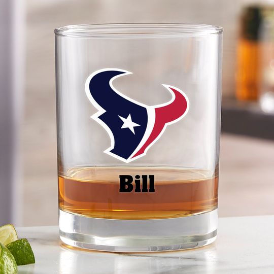 football Houston Texans Printed Whiskey Glass, Gifts for Him, Football Gift, Father's Day Gifts, Gifts for Dad, Personalized Gifts for Dad