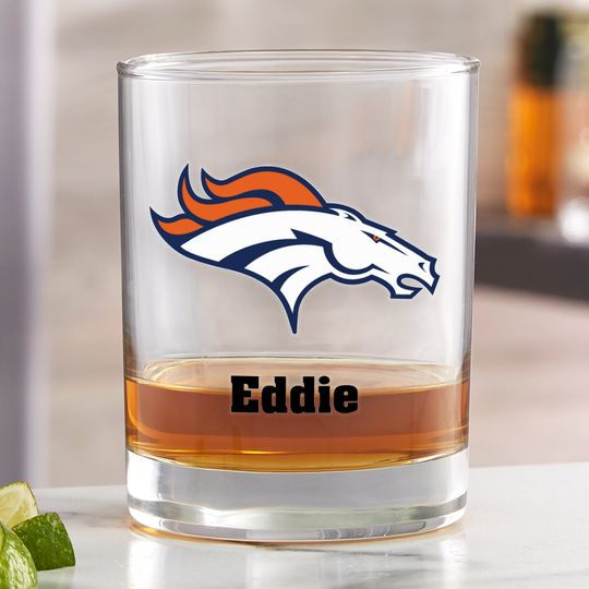 Discover football Denver Broncos Printed Whiskey Glass, Gifts for Him, Football Gift, Father's Day Gifts, Gifts for Dad, Personalized Gifts for Dad