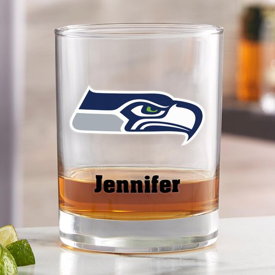 football Seattle Seahawks Printed Whiskey Glass, Gifts for Him, Football Gift, Father's Day Gifts, Gifts for Dad, Personalized Gifts for Dad
