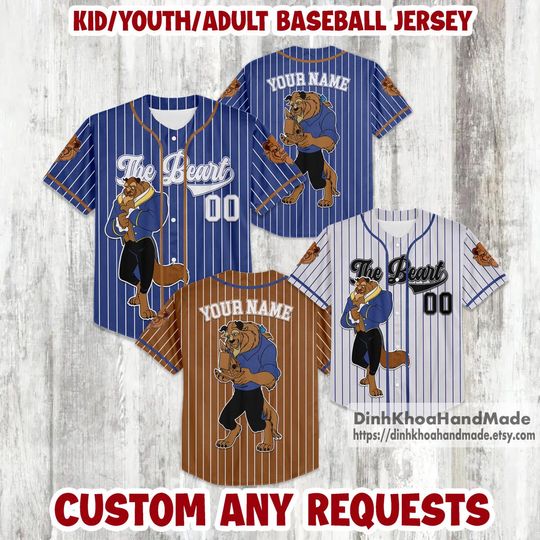 Personalized Beast Baseball Jersey: Beauty and the Beast Sports Outfit