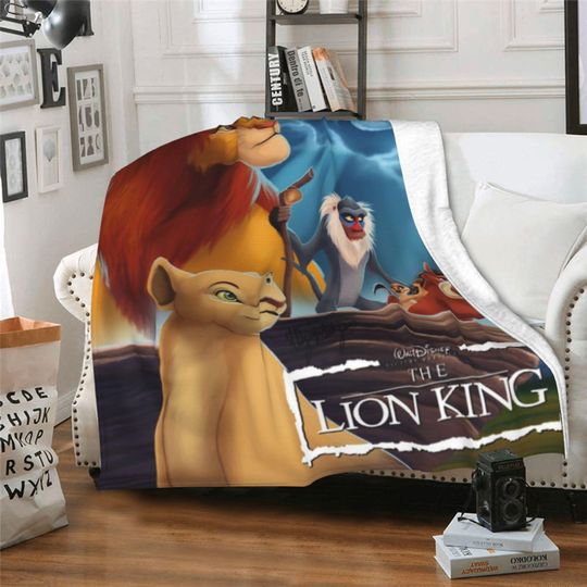 Discover Personalized The Lion King Blanket | Custom Theme Flannel Blanket | Cute Blanket with Name | Gift for Kids | Birthday Gift