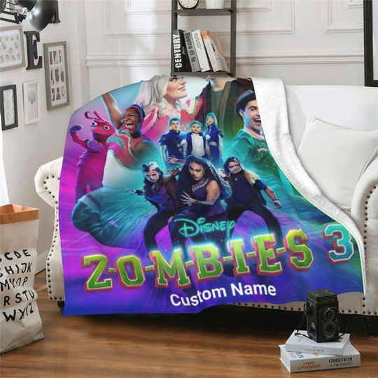 Discover Personalized Zombies Blanket | Custom Theme Flannel Blanket | Cute Blanket with Name | Gift for Kids | Birthday Gift