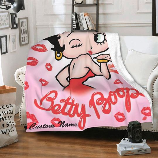 Discover Personalized Betty Boop Blanket | Custom Theme Flannel Blanket | Cute Blanket with Name | Gift for Kids | Birthday Gift
