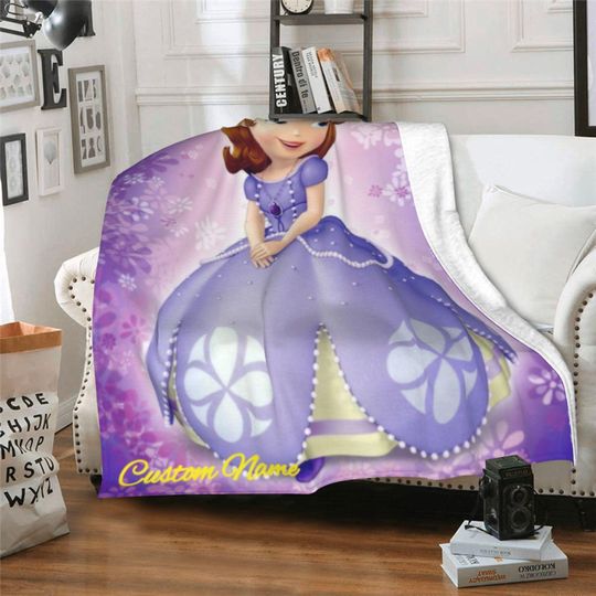 Discover Personalized Sofia The First Blanket | Custom Theme Flannel Blanket | Cute Blanket with Name | Gift for Kids | Birthday Gift