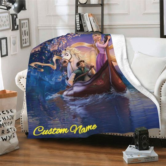 Personalized Tangled Fleece Blanket with Name, Custom Theme, Cute Kids' Gift