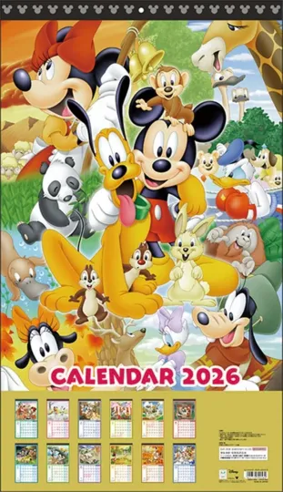 Discover Wall Calendar 2026 Disney Mickey & Friends Japan