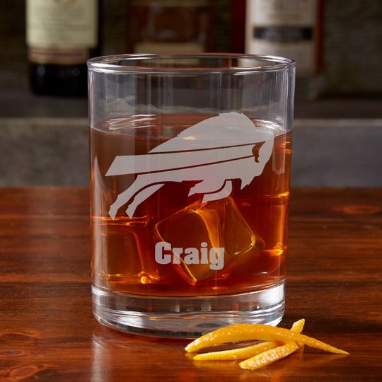 Discover football Buffalo Bills Engraved Old Fashioned Whiskey Glass, Football Fans, Father's Day Gifts, Custom Drinkware, Personalized Gifts for Dad