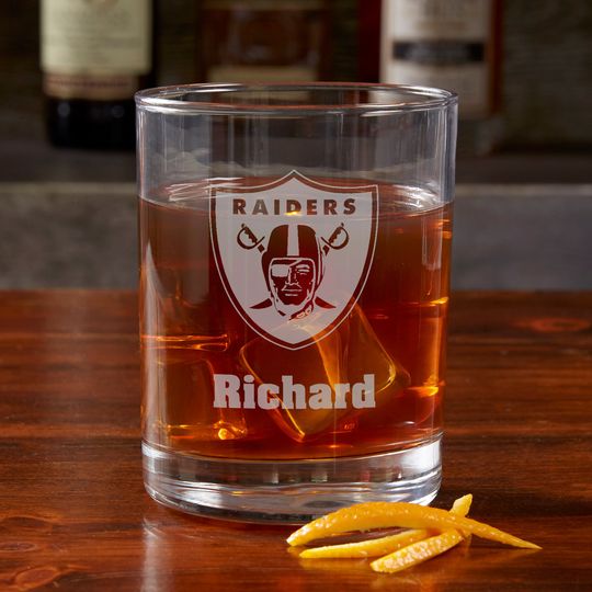 football Las Vegas Raiders Engraved Old Fashioned Whiskey Glass, Gifts for Him, Football Gift, Father's Day Gifts, Gifts for Dad