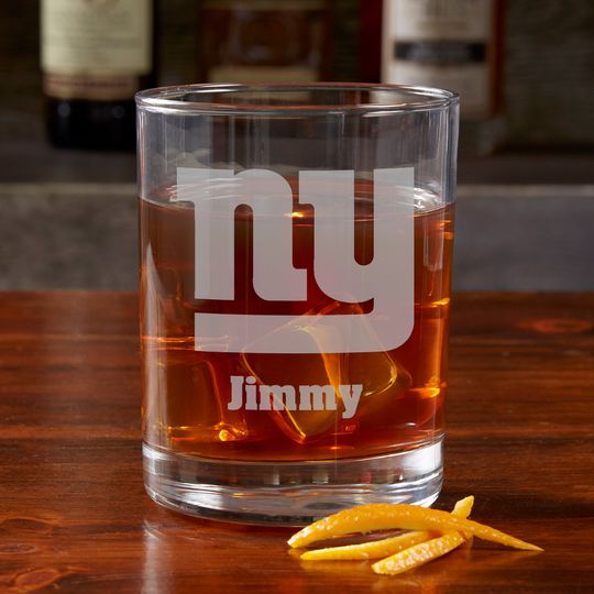 football New York Giants Engraved Old Fashioned Whiskey Glass, Gifts for Him, Football Gift, Father's Day Gifts, Gifts for Dad