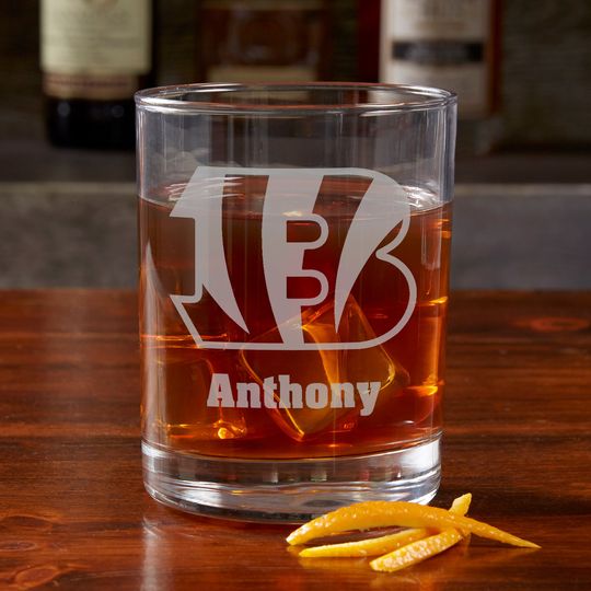 Discover football Cincinnati Bengals Engraved Old Fashioned Whiskey Glass, Gifts for Him, Football Gift, Father's Day Gifts, Gifts for Dad