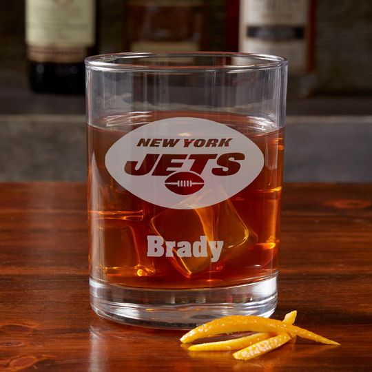 Discover football New York Jets Engraved Old Fashioned Whiskey Glass, Gifts for Him, Football Gift, Father's Day Gifts, Gifts for Dad