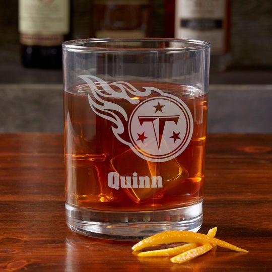football Tennessee Titans Engraved Old Fashioned Whiskey Glass, Gifts for Him, Football Gift, Father's Day Gifts, Gifts for Dad