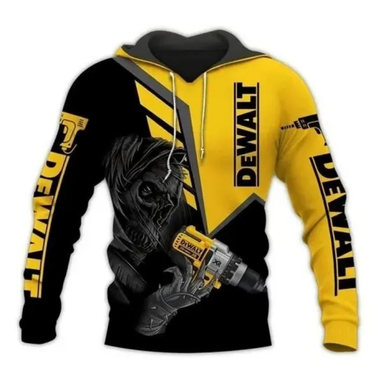 Discover New Dewalt Skull Yellow Hoodie 3D All Over Prints Xmast, New Year Size S-5XL