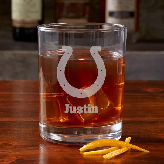 football Indianapolis Colts Engraved Old Fashioned Whiskey Glass, Gifts for Him, Football Gift, Father's Day Gifts, Gifts for Dad