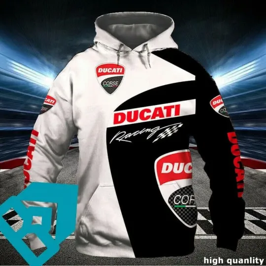 Hot DUCATI CORSE RACING LIGHTWEIGHT HOODIE 3D Unisex ALL SIZE