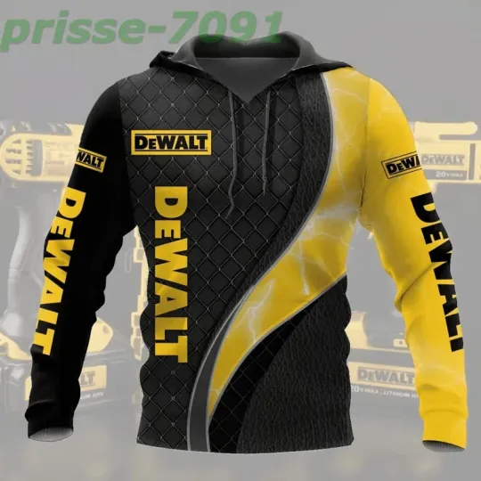 Discover Dewalt Tools Yell Men 3D All Over Print Pullover Lightweight Hoodie Dewalt Men