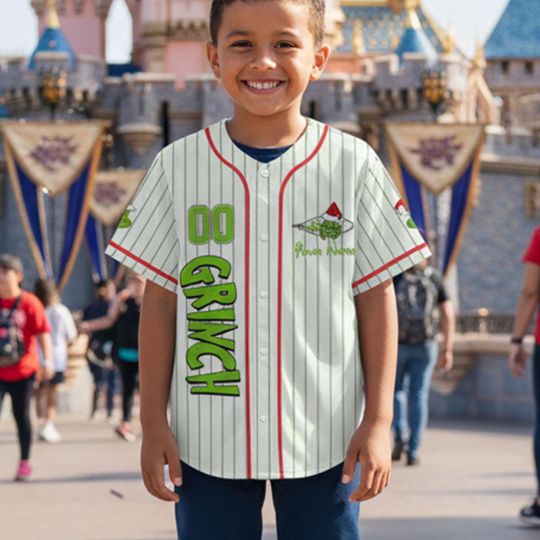 Discover Personalized Green monster Baseball Jersey, Holiday Team Outfit, Xmas Gift for Fans