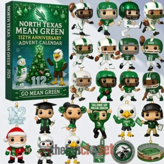 Discover HOT!! North Texas Mean Green 112th Anniversary 2D Flat Advent Calendar