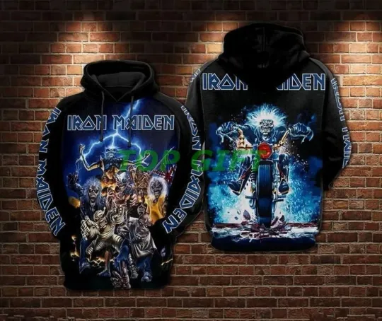 Discover New "Iron-Maiden" Limited Edition Over Print 3d Hoodie Lightweight Hoodie