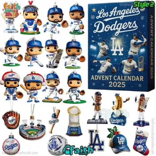 LA Dodgers 2025 Christmas 2D Flat Advent Calendar