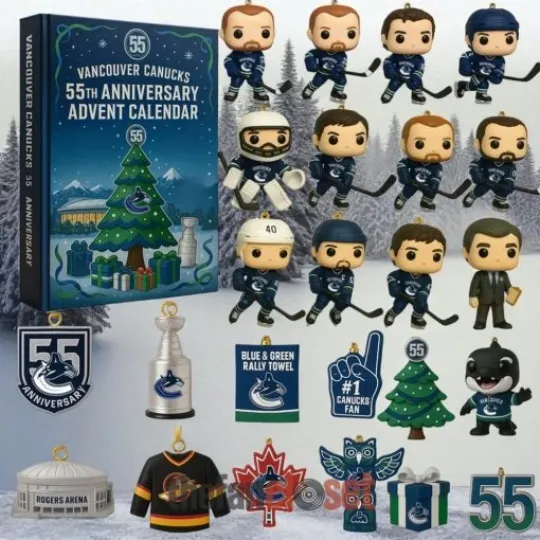 Discover HOT!! Vancouver Canucks 55th Anniversary 2D Flat Advent Calendar