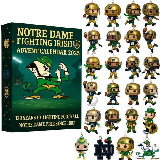 Discover HOT!! ND Fighting Irish 138th Anniversary Advent Calendar