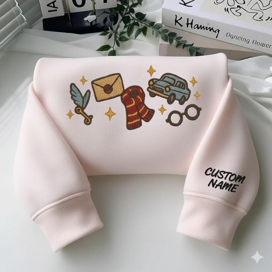 Discover Personalized Embroidered Magic Sweater, HP Icons Snitch Car Scarf Glasses, Matching Family Christmas Shirts ESJ1021.DT.H.C