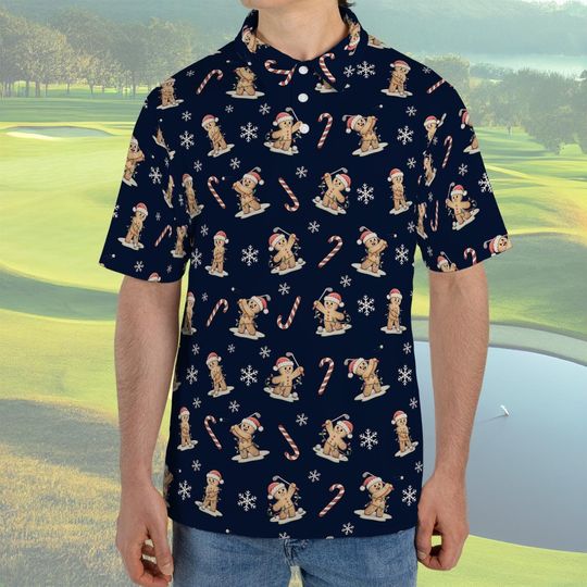 Discover Christmas Golf Gingerbread Polo For Men And Women, Xmas Golf Clothing